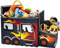 🏎️ интерактивный светящийся led-игрушечный ящик для мальчиков - размер джуниор, kap декоративный грузовик для хранения детей - складной ящик для хранения игрушек - органайзер "pop up" (коллекция гоночных машин) логотип