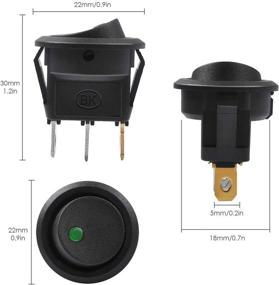 img 3 attached to AutoEC Green LED Toggle Switch Control for Cars, Trucks, and Rocker Vehicles - 3pc Set, On-Off, 12V