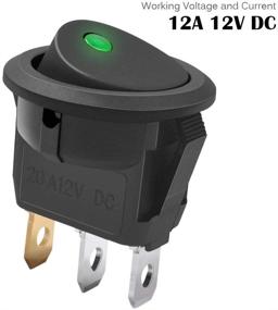 img 1 attached to AutoEC Green LED Toggle Switch Control for Cars, Trucks, and Rocker Vehicles - 3pc Set, On-Off, 12V