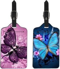img 4 attached to AFPANQZ Butterflies Leather Suitcase Business Travel Accessories in Luggage Tags & Handle Wraps