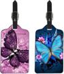 afpanqz butterflies leather suitcase business travel accessories in luggage tags & handle wraps logo