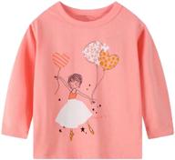 🐘 adorable and comfortable rabbit elephant 100% cotton little girls top with long sleeves – perfect toddler kids t-shirt in pink (available in sizes 18m-6t) logo