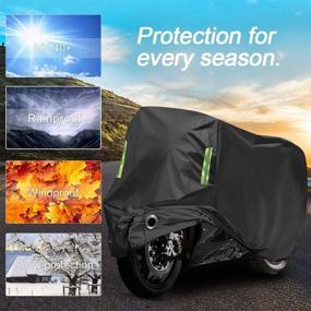img 3 attached to 🏍 Ultimate All-Season XX-Large Waterproof Motorcycle Cover: Sun, Indoor & Outdoor Protection, Tear-Proof Night Reflective Design, Lock-Holes & Storage Bag Included - Fits up to 104" Vehicles