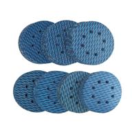 🪚 70 pcs blue aluminum oxide sanding discs - 5 inch 8 hole hook and loop velcro pads sandpaper for orbital sanders - assorted grit 60/80/120/180/240/320/400 - prevents blocking - ideal for wood sanding logo