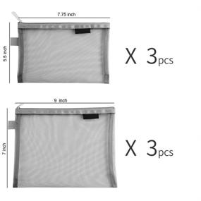 img 2 attached to 👜 Organize and Travel in Style: Topfinder Clear Cosmetic Bags Set, perfect for Makeup, Pencils, Toiletries & More! (6A+5A)3 Grey