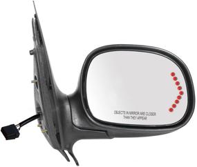 img 2 attached to 🚘 Enhanced Safety and Style: Fit System 61207F Side Mirror for Ford Expedition & Lincoln Navigator with LED Arrow Turn Signal, Black, Foldaway & Power Features