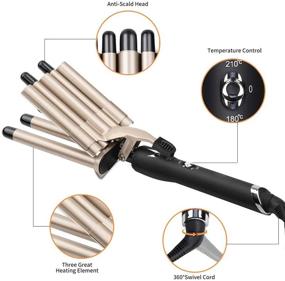 img 3 attached to 🔥 Perfson Hair Curling Iron: 5 Barrel Curling Wand with Adjustable Temperature and Two-Gear Control - Perfect for Long or Short Hair - Quick Heat Up (Gold Brown)