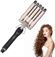 🔥 perfson hair curling iron: 5 barrel curling wand with adjustable temperature and two-gear control - perfect for long or short hair - quick heat up (gold brown) logo