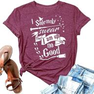 i solemnly swear women's novelty shirt: funny graphic athletic tee for summer & fall logo