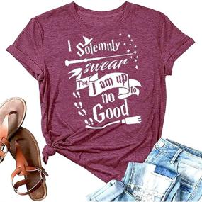 img 4 attached to I Solemnly Swear Women's Novelty Shirt: Funny Graphic Athletic Tee for Summer & Fall