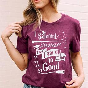 img 2 attached to I Solemnly Swear Women's Novelty Shirt: Funny Graphic Athletic Tee for Summer & Fall