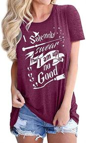 img 3 attached to I Solemnly Swear Women's Novelty Shirt: Funny Graphic Athletic Tee for Summer & Fall