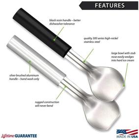 img 3 attached to 🍦 9-1/4 Inch Rada Cutlery Ice Cream Scoop - Stainless Steel, Brushed Aluminum Handle, Made in USA, Silver