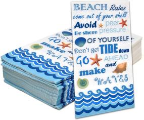 img 3 attached to 100 Beach Rules Guest Napkins: Stylish, Disposable Paper Pack for Nautical Coastal Events, Spa Parties, and More!