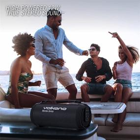 img 2 attached to 🔊 Volkano 12W Portable Bluetooth Speaker with FM Radio, SD Card Reader, Extended 4-Hour Battery Life, Powerful 3-Inch Driver, True Wireless, Internal Control, Handle [Black] Mamba Series