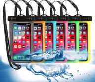 📱 universal waterproof phone pouch (6 pack), large dry bag ipx8 for apple iphone pro xs xr xs 12 11 10 9 8 7 6 plus, se, samsung s10 s10+ s9+ s9 s8+ note, up to 6.5 inches logo