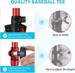 img 1 attached to Gonex Baseball Tee Softball: Portable Training Tee for Kids Youth Adult - Collapsible & Convenient with Carrying Bag