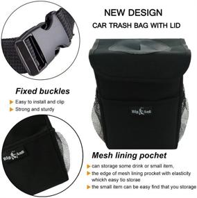 img 1 attached to 🚗 Leak-Proof Car Trash Bag with Lid and Storage Pockets by Big Ant