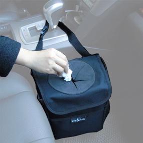 img 4 attached to 🚗 Leak-Proof Car Trash Bag with Lid and Storage Pockets by Big Ant