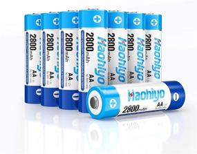 img 4 attached to 🔋 HAOHIYO AA Rechargeable Battery Pack - High Capacity 2800mAh 1.2V NiMH AA Batteries (8-Pack)
