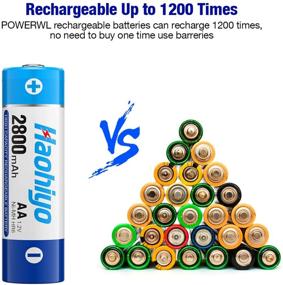 img 1 attached to 🔋 HAOHIYO AA Rechargeable Battery Pack - High Capacity 2800mAh 1.2V NiMH AA Batteries (8-Pack)