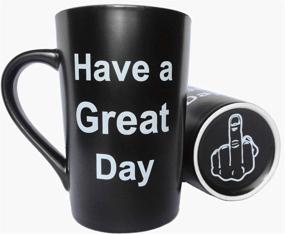 img 3 attached to 🎁 MAUAG Funny Christmas Gifts - Unique Coffee Mugs for a Great Day! Cute Cool Ceramic Cup in Black, Ideal for Best Holiday and Birthday Gag Gifts - 12 Oz