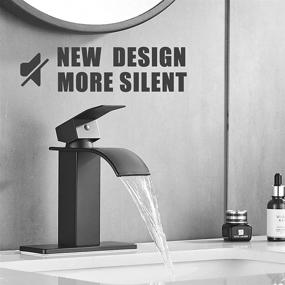 img 1 attached to Ryuwanku Matte Black Waterfall Bathroom Faucet: Modern Design with Single Handle, Ideal for 1 or 3 Holes, includes Deck Plate and Hose