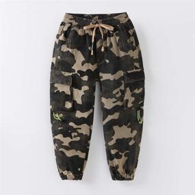 img 1 attached to Comfortable and Stylish CNMUDONSI Boys Pull On Drawstring Jogger Pants for Casual Camouflage Comfort