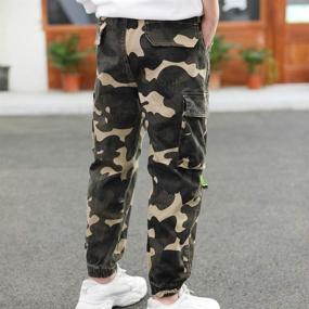 img 2 attached to Comfortable and Stylish CNMUDONSI Boys Pull On Drawstring Jogger Pants for Casual Camouflage Comfort