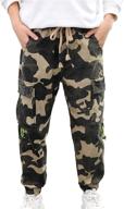 comfortable and stylish cnmudonsi boys pull on drawstring jogger pants for casual camouflage comfort logo