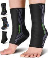 mskbbset ankle brace compression support sleeve – great ankle support that stays in place – achilles tendon brace support – perfect ankle sleeve for sports logo