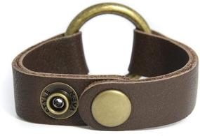 img 3 attached to Hand-Crafted KEVA Style Leather Bracelet from Virginia with Genuine European Leather, Available in Regular and Extended Sizes