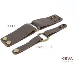 img 1 attached to Hand-Crafted KEVA Style Leather Bracelet from Virginia with Genuine European Leather, Available in Regular and Extended Sizes