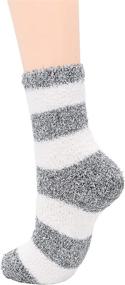 img 1 attached to 🧦 Warm Fuzzy Women's Athletic Socks with Grip - Ideal for Yoga, Pilates, and Winter Cozy Comfort - Christmas & Plush Socks for Adults