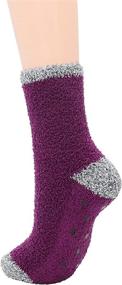 img 3 attached to 🧦 Warm Fuzzy Women's Athletic Socks with Grip - Ideal for Yoga, Pilates, and Winter Cozy Comfort - Christmas & Plush Socks for Adults