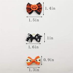 img 1 attached to 🐶 Hixixi 24pcs/12pairs Rhinestone Skull Pet Dog Hair Bows Halloween Designs Puppy Grooming Hair Accessories with Rubber Bands