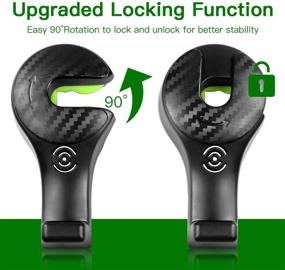 img 2 attached to 🚗 Kribin Car Headrest Hooks 4 Pack - Upgraded Locking Design for Universal Vehicle Organizer - Car Back Seat Headrest Hanger Holder for Bag, Purse, Cloth, Grocery - Black