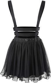 img 4 attached to 💔 Littleforbig Heartbreaker Mesh Overall Skirt Romper - Jumper Skirt