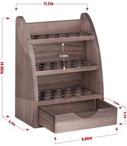 img 3 attached to 🌳 Wooden 45-Slot Essential Oils Organizer Storage Rack - Nail Polish Display Holder for 10/15/20/30ml Bottles in Espresso