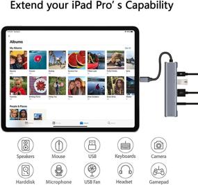 img 2 attached to 🔌 RREAKA USB C to HDMI Adapter: iPad Pro/iPad Air Compatible, 4K HDMI, USB3.0, Audio Jack, PD Charging - Docking Station Accessories