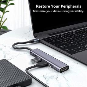 img 3 attached to 🔌 RREAKA USB C to HDMI Adapter: iPad Pro/iPad Air Compatible, 4K HDMI, USB3.0, Audio Jack, PD Charging - Docking Station Accessories