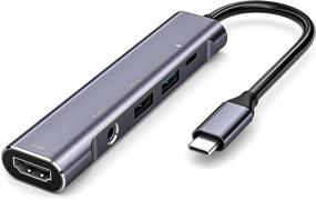 img 4 attached to 🔌 RREAKA USB C to HDMI Adapter: iPad Pro/iPad Air Compatible, 4K HDMI, USB3.0, Audio Jack, PD Charging - Docking Station Accessories