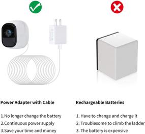 img 1 attached to 🚨 ALERTCAM 3Pack Power Adapter for Arlo: Weatherproof USB Cable, Continuous Charging for Arlo Pro and Arlo Pro 2 - White