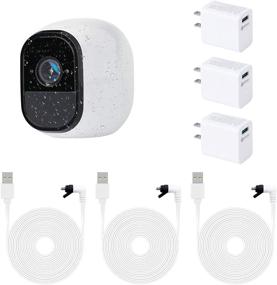 img 4 attached to 🚨 ALERTCAM 3Pack Power Adapter for Arlo: Weatherproof USB Cable, Continuous Charging for Arlo Pro and Arlo Pro 2 - White