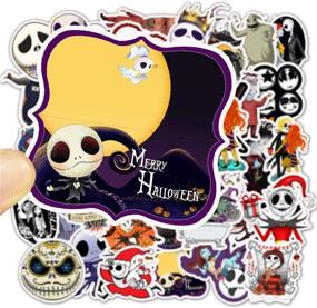 img 1 attached to 🎃 Spooky Nightmare Before Christmas and Tim Burton's Stickers Pack - 50-Pcs Halloween Decals for Cars, Motorcycles, Laptops, and more - Waterproof & Sunlight-Proof!