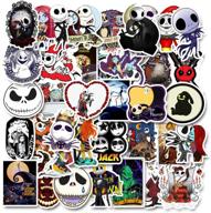 🎃 spooky nightmare before christmas and tim burton's stickers pack - 50-pcs halloween decals for cars, motorcycles, laptops, and more - waterproof & sunlight-proof! logo