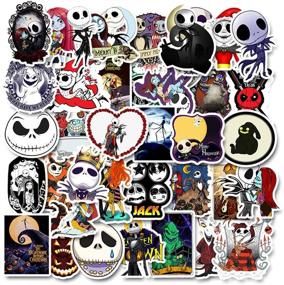 img 4 attached to 🎃 Spooky Nightmare Before Christmas and Tim Burton's Stickers Pack - 50-Pcs Halloween Decals for Cars, Motorcycles, Laptops, and more - Waterproof & Sunlight-Proof!