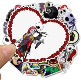 img 3 attached to 🎃 Spooky Nightmare Before Christmas and Tim Burton's Stickers Pack - 50-Pcs Halloween Decals for Cars, Motorcycles, Laptops, and more - Waterproof & Sunlight-Proof!