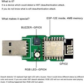 img 3 attached to MakerFocus ESP8266 WiFi детектор отключения Deauth V3 со звуковым сигнализатором, RGB светодиодом и памятью 4 МБ - предзагруженное ESP8266 ESP12N внутри - стартовый комплект USB LED NodeMCU Wi-Fi Deauther DSTIKE