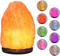 pursalt himalayan 8 colors changing salt lamp night light with natural crystal pink salt rock for air purifying, home décor, and gifts - usb mini small salt lamp, led bulb, hand carved taly wood base логотип